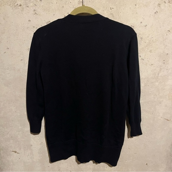 AB Studio Women's Black 3/4 Sleeve Button Front Lightweight Cardigan Size M - Picture 5 of 7